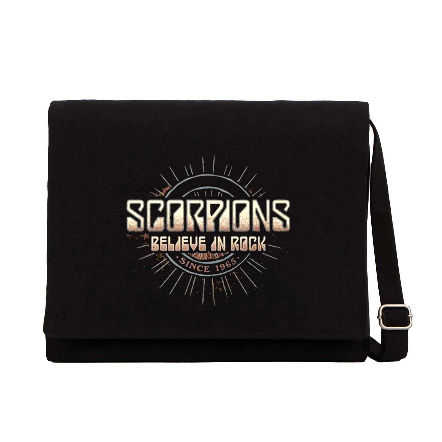 Scorpions Believe In Rock Siyah Kanvas Postacı Çantası