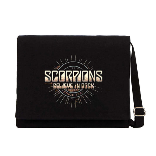 Scorpions Believe In Rock Siyah Kanvas Postacı Çantası