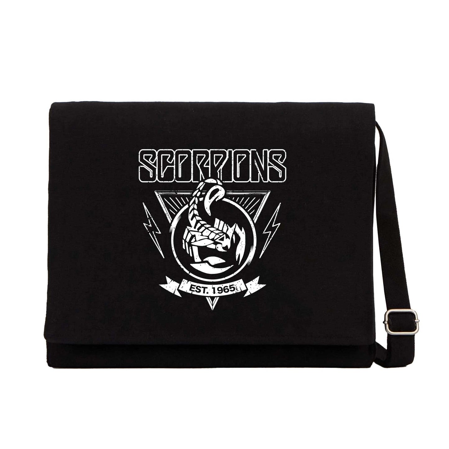 Scorpions Est. 1965 Siyah Kanvas Postacı Çantası