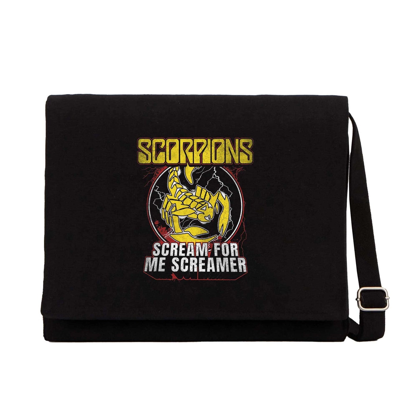 Scorpions Scream For Me Screamer Siyah Kanvas Postacı Çantası