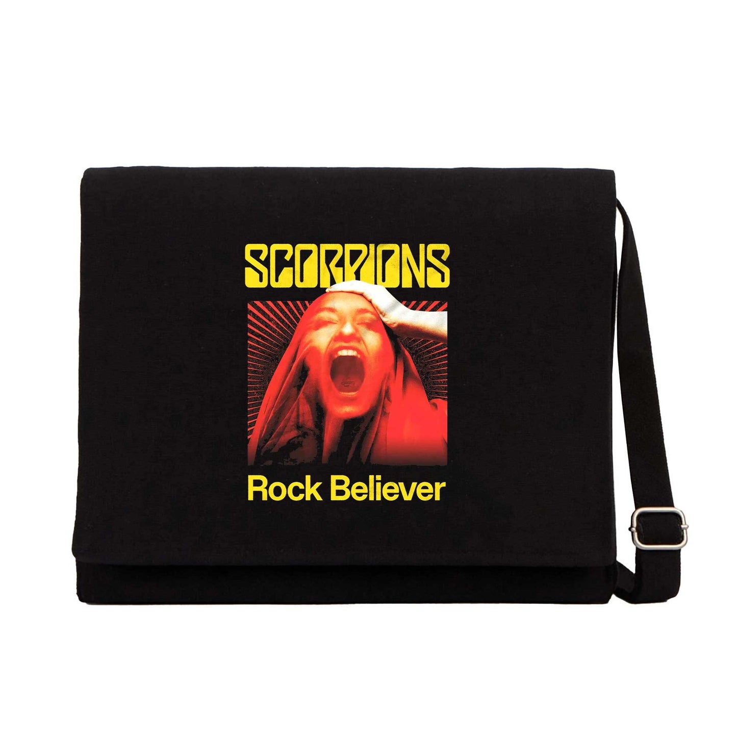 Scorpions Rock Believer Siyah Kanvas Postacı Çantası