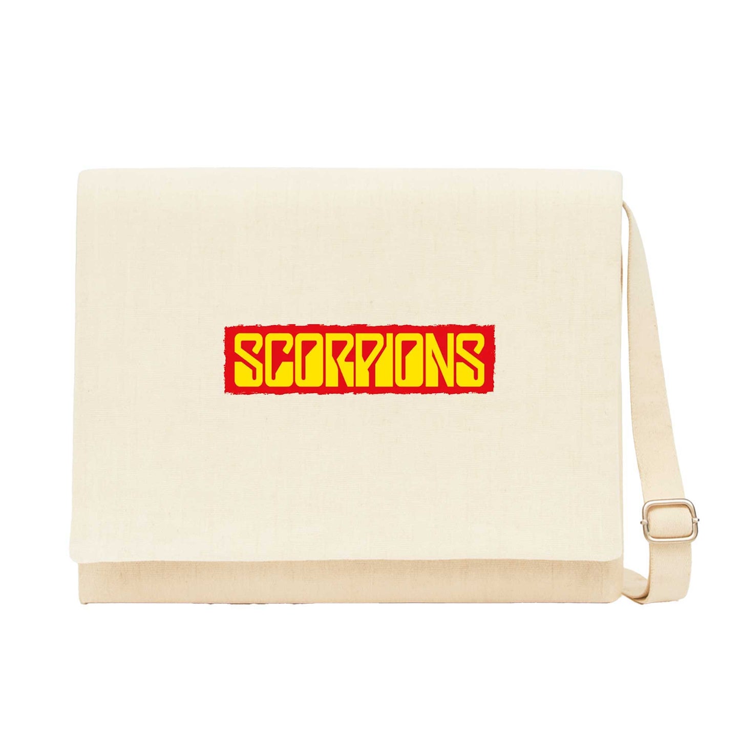 Scorpions Text color Krem Kanvas Postacı Çantası