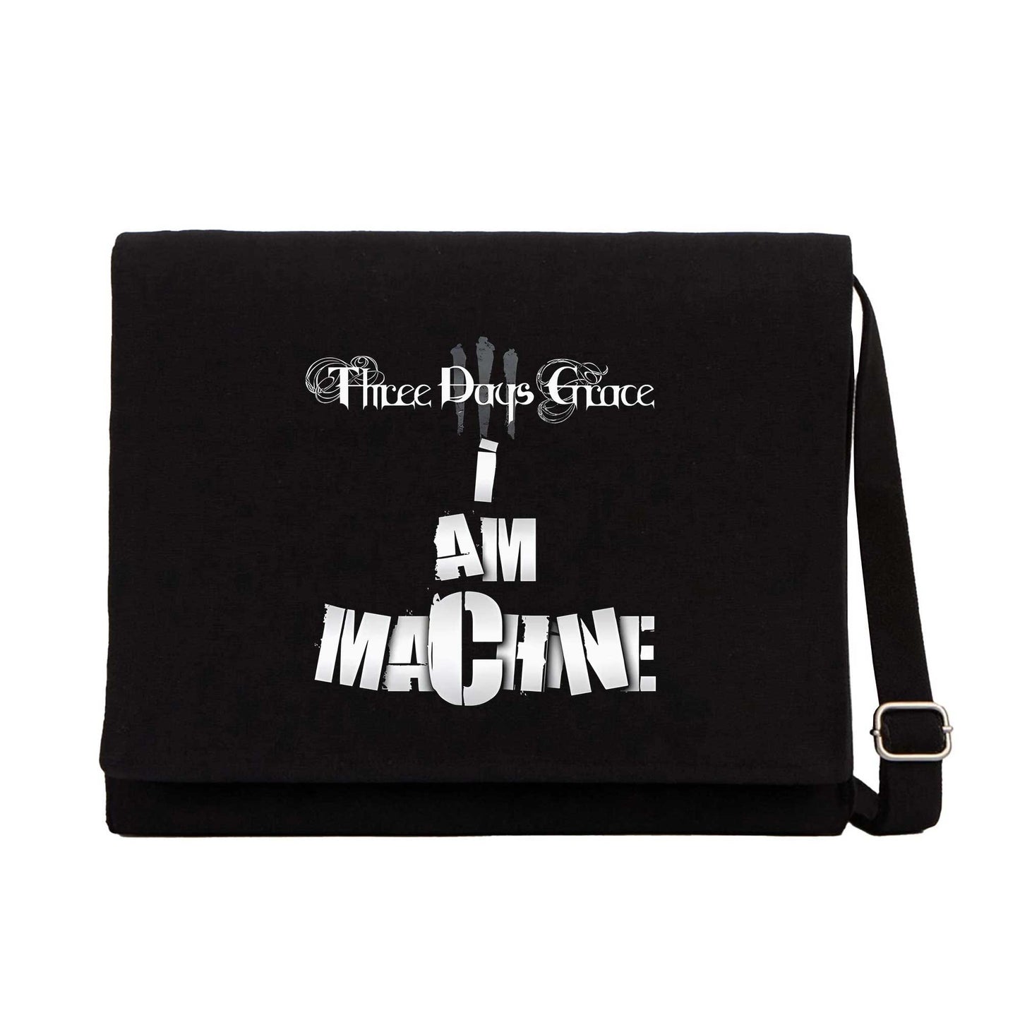 Three Days Grace I AM MACHINE Siyah Kanvas Postacı Çantası