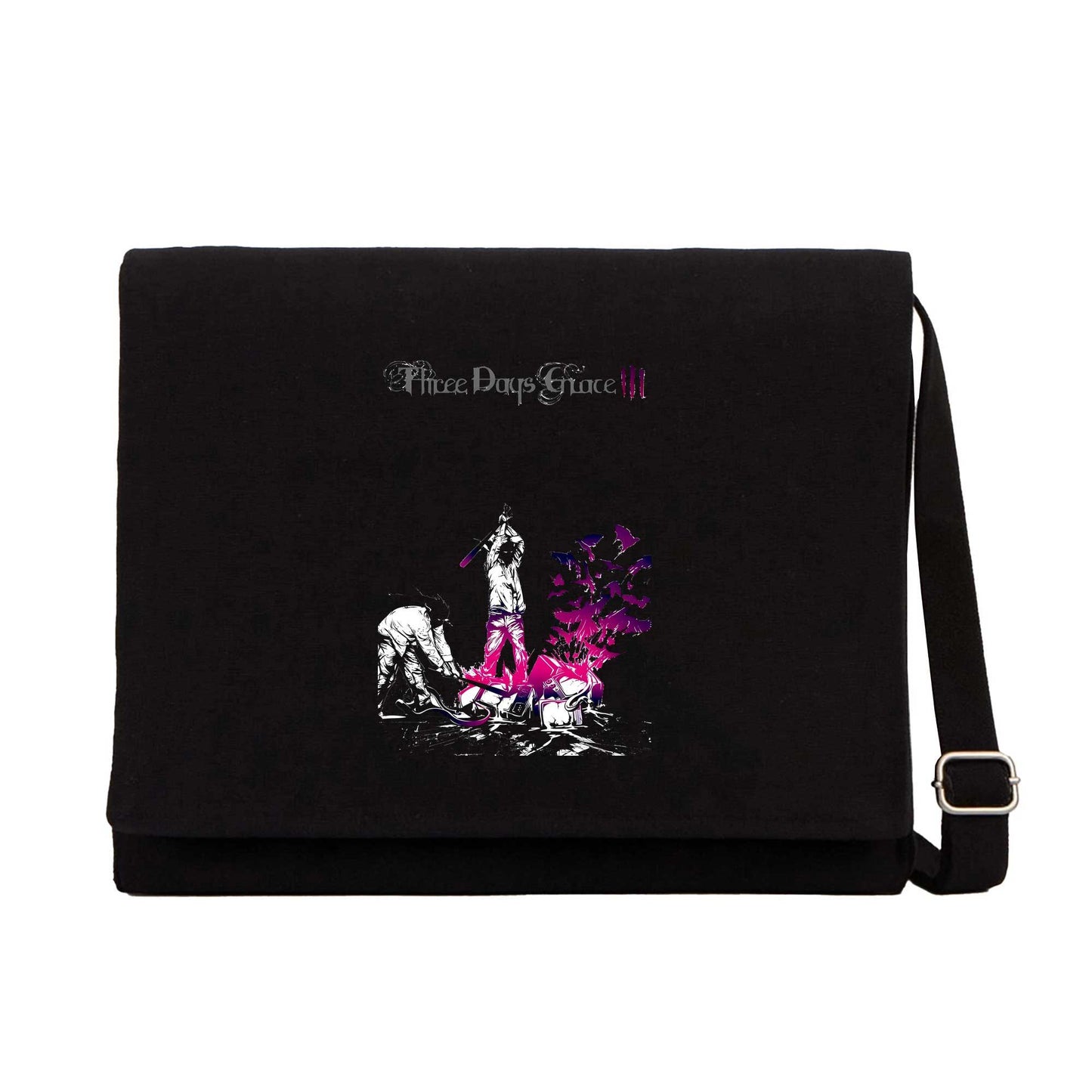 Three Days Grace Life Starts Now Siyah Kanvas Postacı Çantası