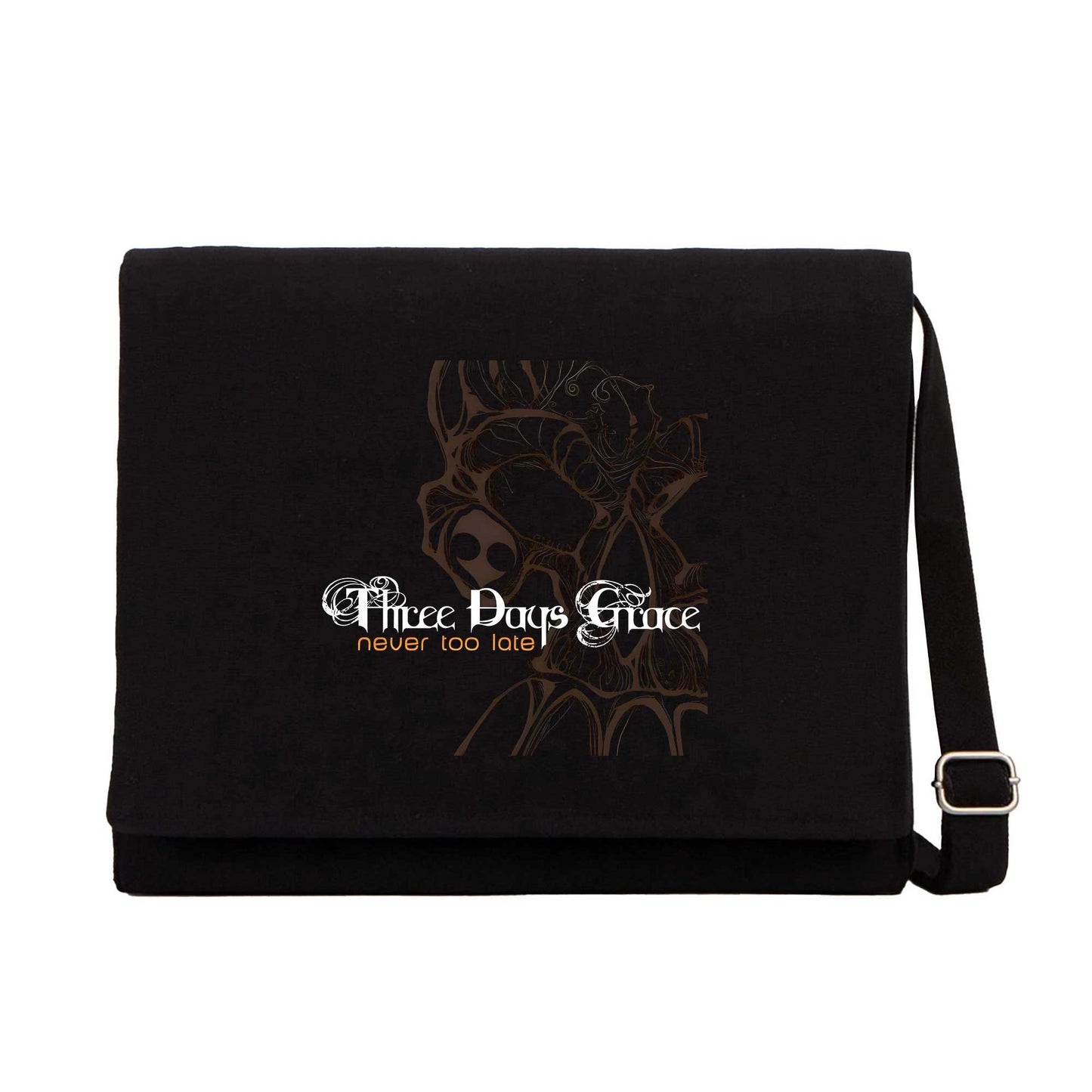 Three Days Grace Never Too Late Siyah Kanvas Postacı Çantası