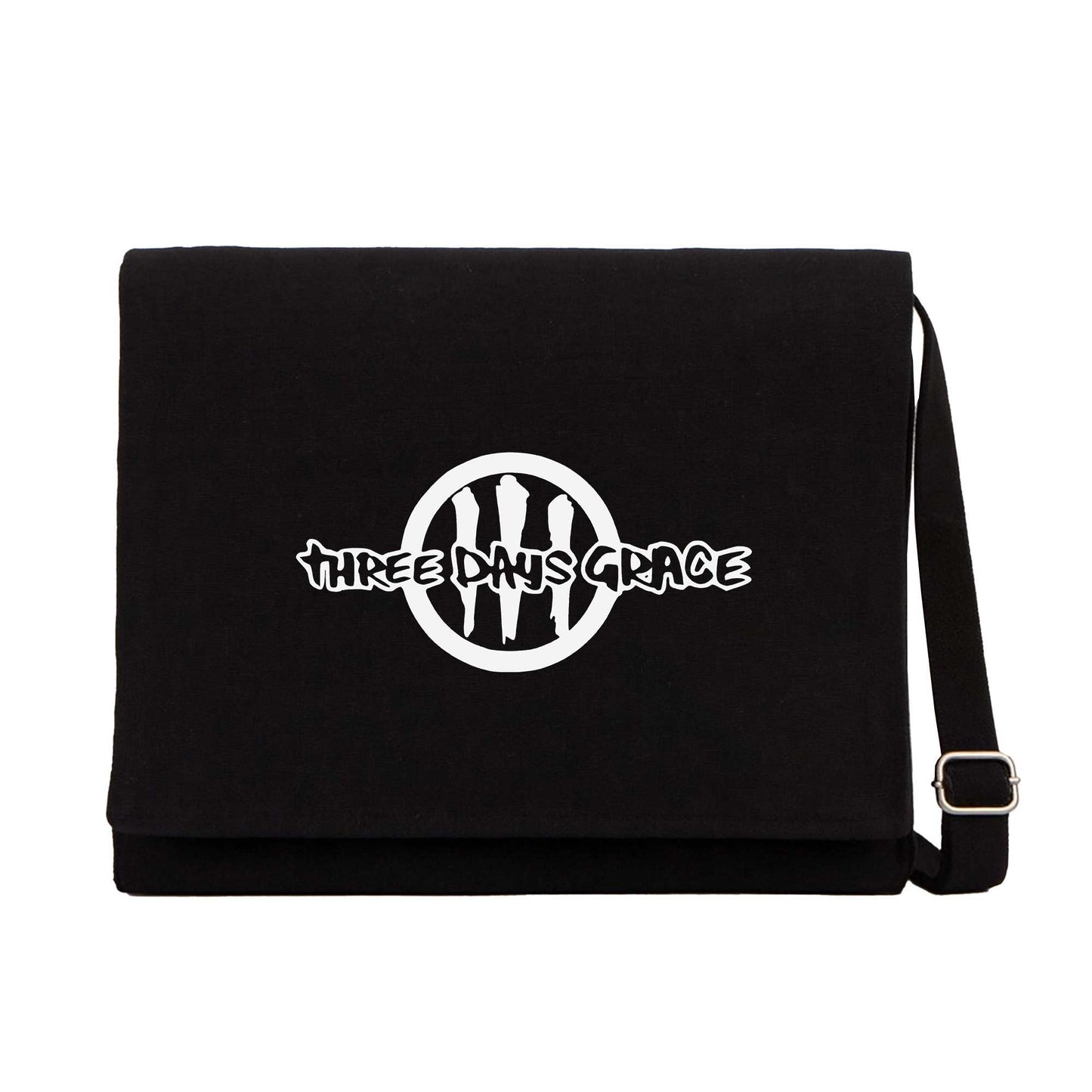Three Days Grace Logo Siyah Kanvas Postacı Çantası