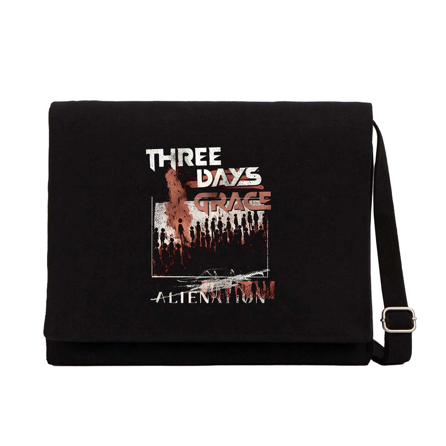 Three Days Grace Alienation Siyah Kanvas Postacı Çantası