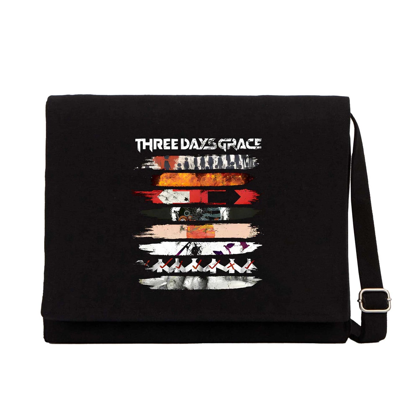 Three Days Grace Album Covers Siyah Kanvas Postacı Çantası