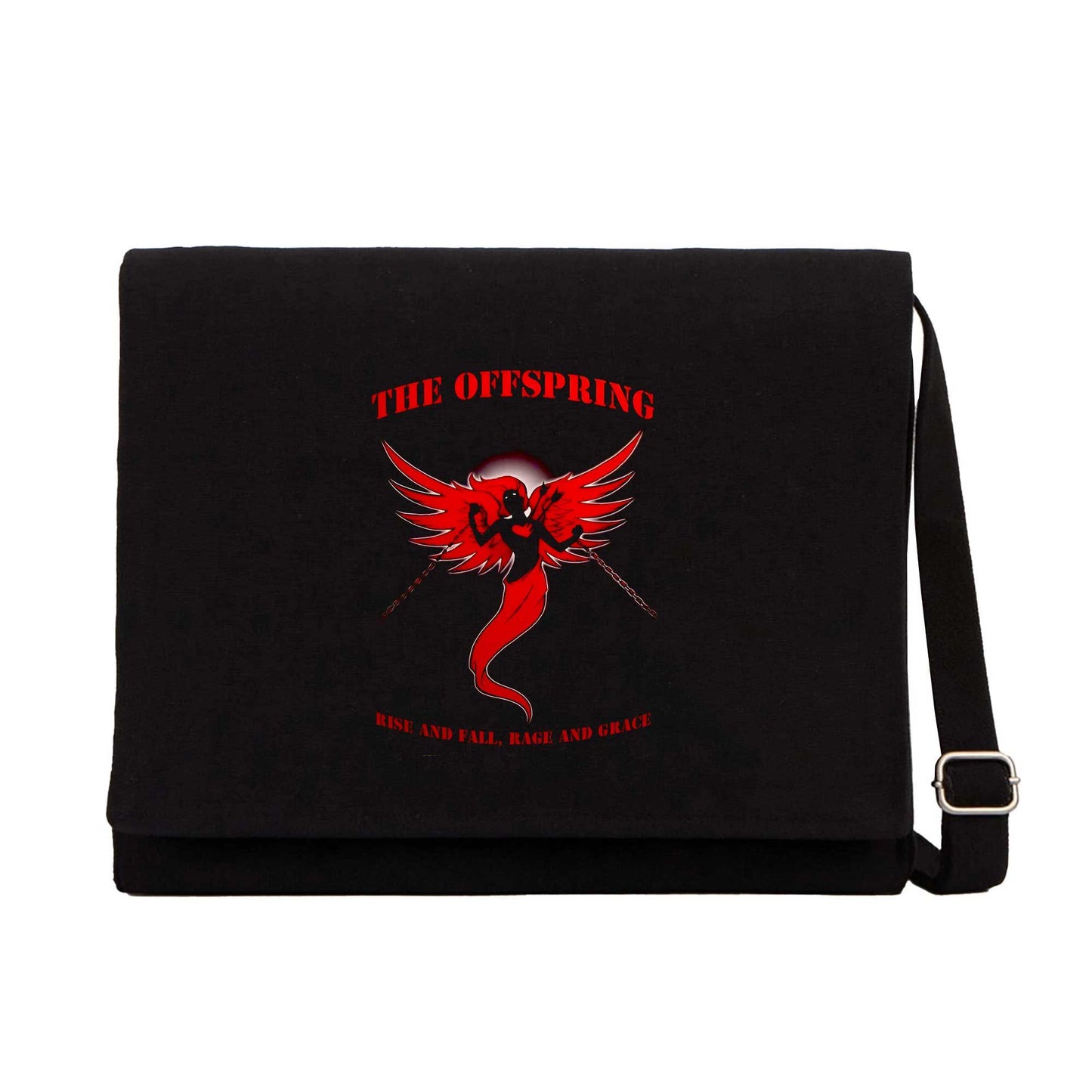 The Offspring Rise and Fall Siyah Kanvas Postacı Çantası