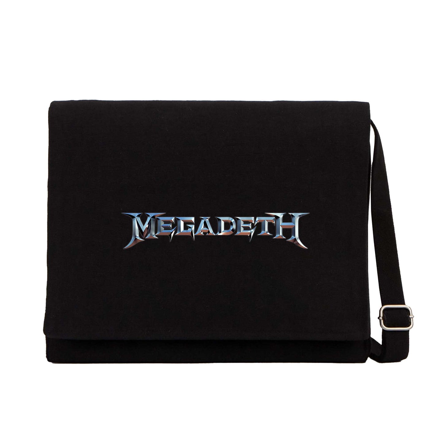 Megadeth Text Rainbow Siyah Kanvas Postacı Çantası