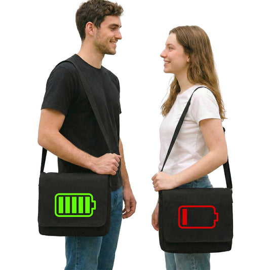 Battery Sevgili Çift Postacı Çantası Kanvas