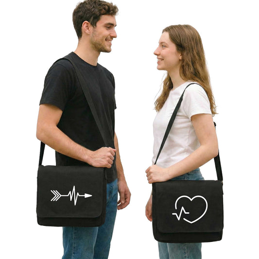 Hearth and arrrow Sevgili Çift Postacı Çantası Kanvas