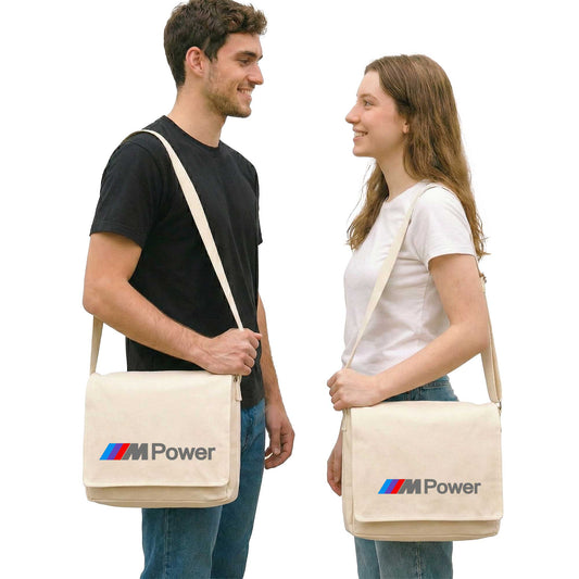 BMW M Power Text Sevgili Çift Postacı Çantası Kanvas