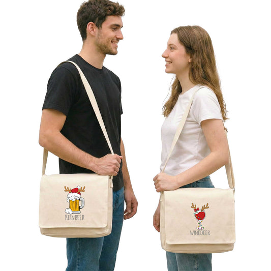 Reinbeer Winedeer Sevgili Çift Postacı Çantası Kanvas