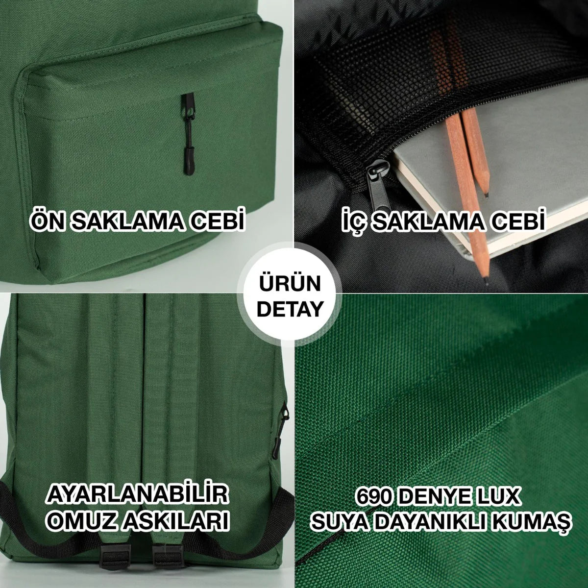 Sırt Çantası Yeşil Renk Tasarla