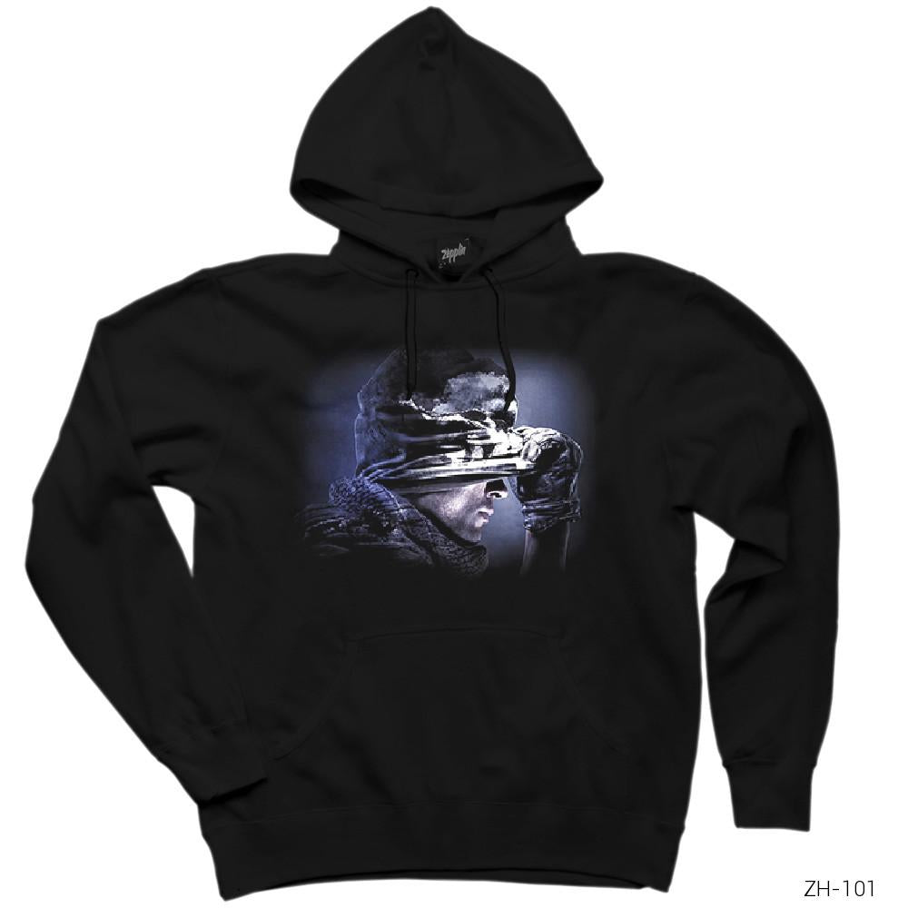 Call of Duty Ghosts Siyah Kapşonlu Sweatshirt Hoodie