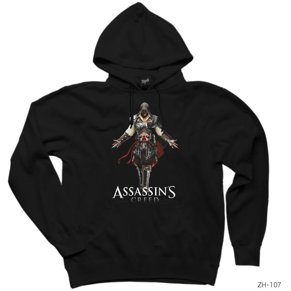 Assassins Creed 2 Siyah Kapşonlu Sweatshirt Hoodie