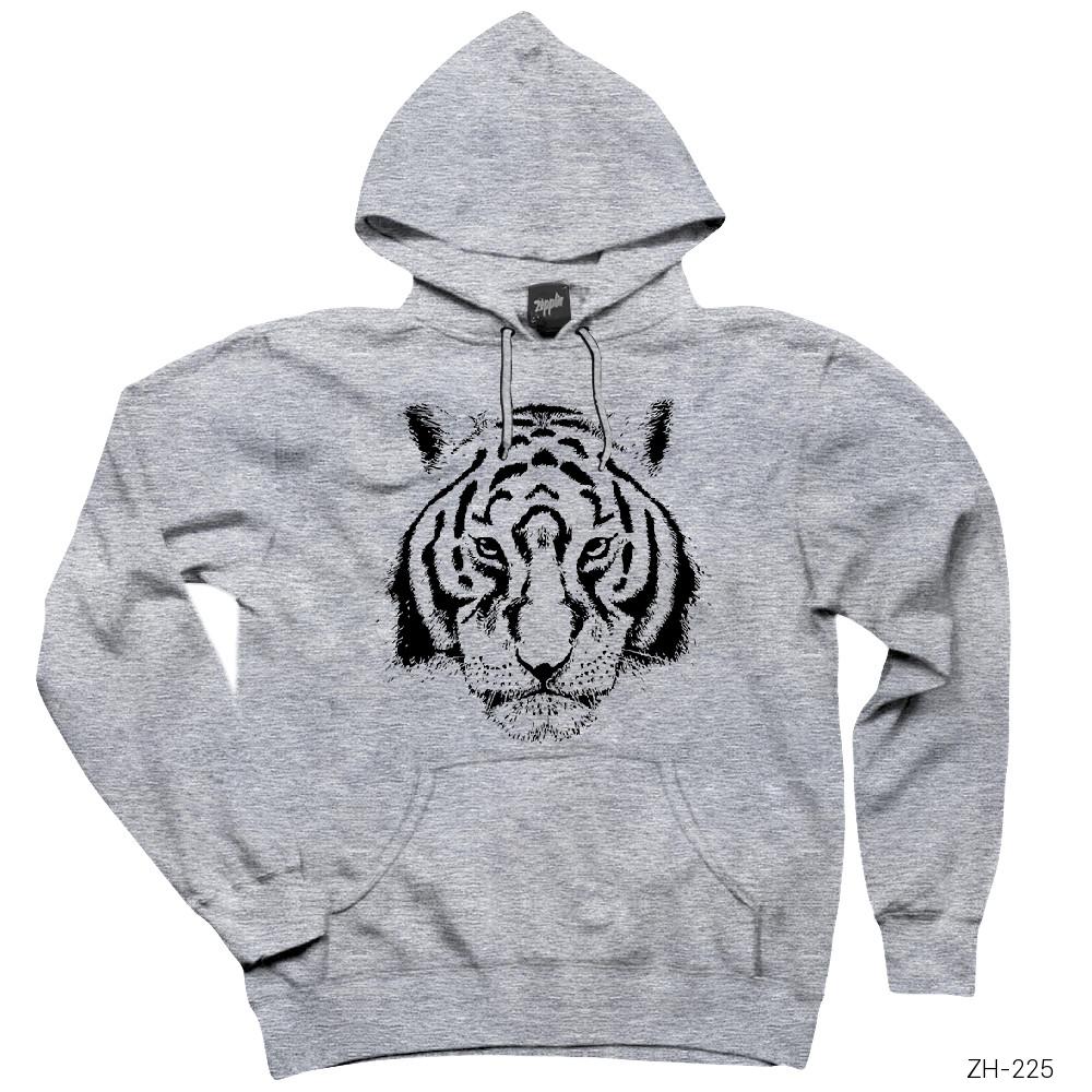 Asi Kaplan Gri Kapşonlu Sweatshirt Hoodie