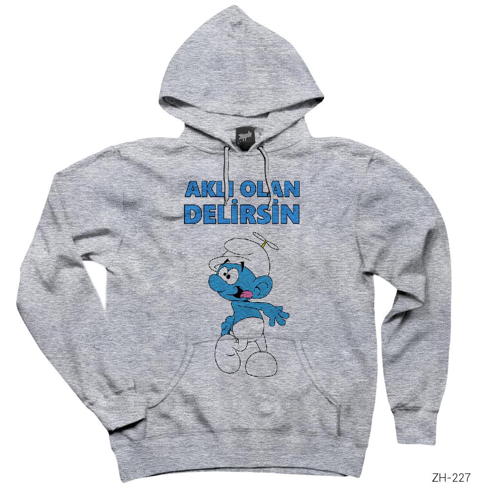 Deli Şirin Gri Kapşonlu Sweatshirt Hoodie