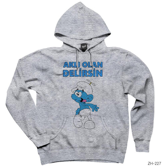 Deli Şirin Gri Kapşonlu Sweatshirt Hoodie