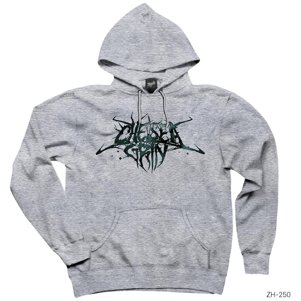 Chelsea Grin Logo Gri Kapşonlu Sweatshirt Hoodie