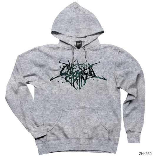 Chelsea Grin Logo Gri Kapşonlu Sweatshirt Hoodie