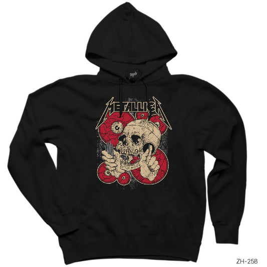 Metallica Skull Battery Siyah Kapşonlu Sweatshirt Hoodie