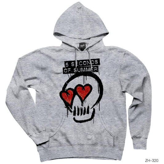 5 Seconds of Summer SOS 2 Gri Kapşonlu Sweatshirt Hoodie