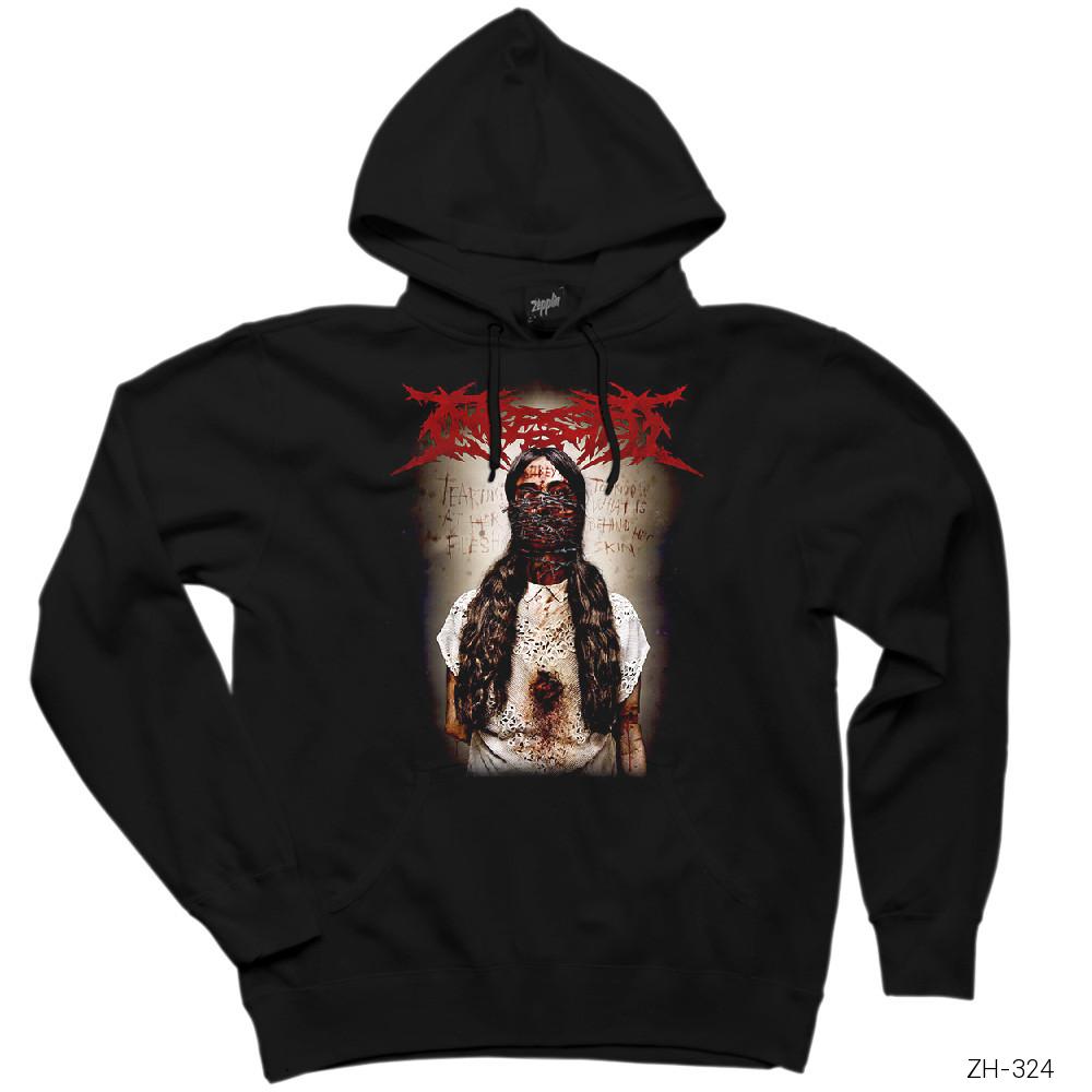Ingested Cover Siyah Kapşonlu Sweatshirt Hoodie