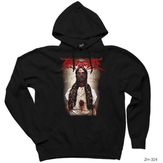 Ingested Cover Siyah Kapşonlu Sweatshirt Hoodie
