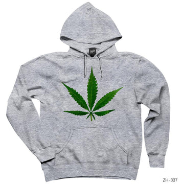 Marijuana Gri Kapşonlu Sweatshirt Hoodie