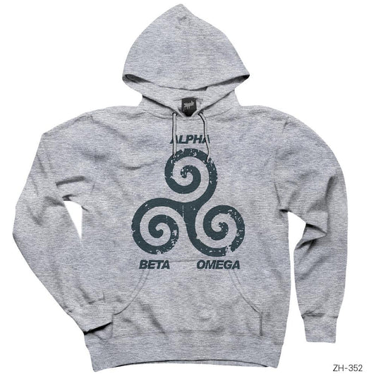 Teen Wolf Alpha Beta Omega Gri Kapşonlu Sweatshirt Hoodie