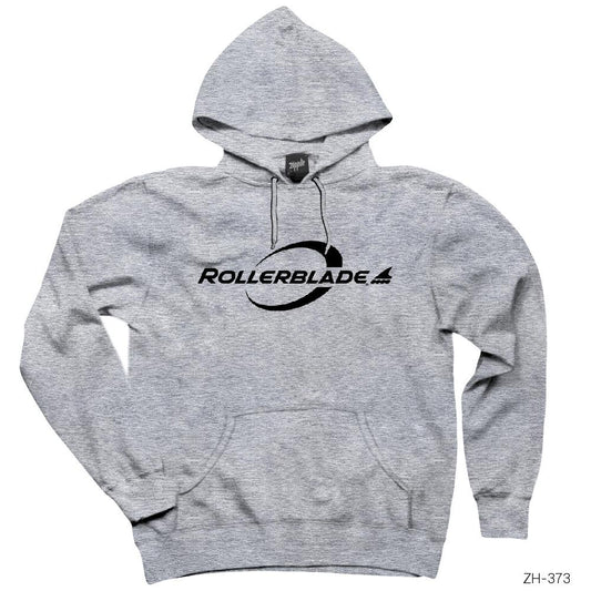 Rollerblade Logo Gri Kapşonlu Sweatshirt Hoodie