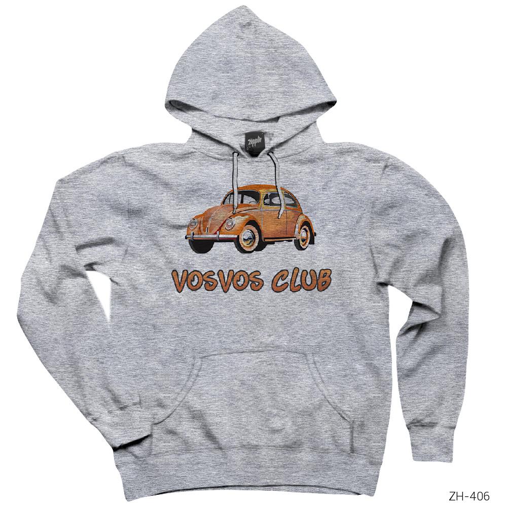 Vosvos Club Gri Kapşonlu Sweatshirt Hoodie