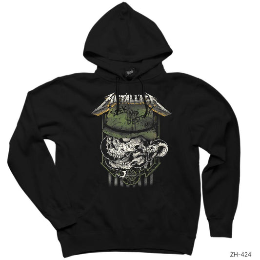 Metallica Seek and Destroy Siyah Kapşonlu Sweatshirt Hoodie