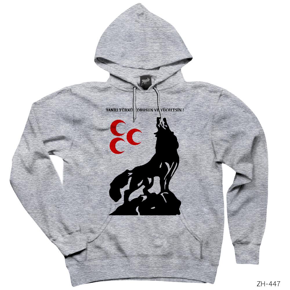 Bozkurt Gri Kapşonlu Sweatshirt Hoodie