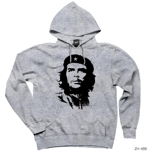 Che Guevara Siluet Gri Kapşonlu Sweatshirt Hoodie