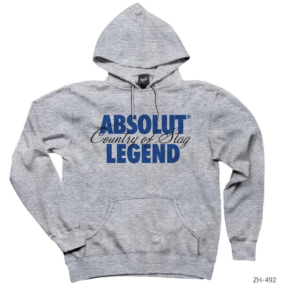 Absolut Legend Gri Kapşonlu Sweatshirt Hoodie