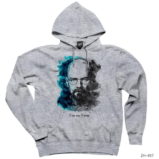 Breaking Bad Say My Name Gri Kapşonlu Sweatshirt Hoodie