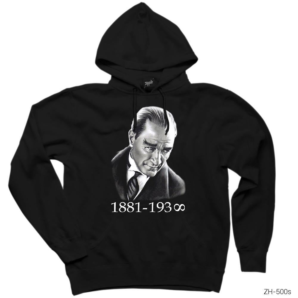 Atatürk Siyah Kapşonlu Sweatshirt Hoodie