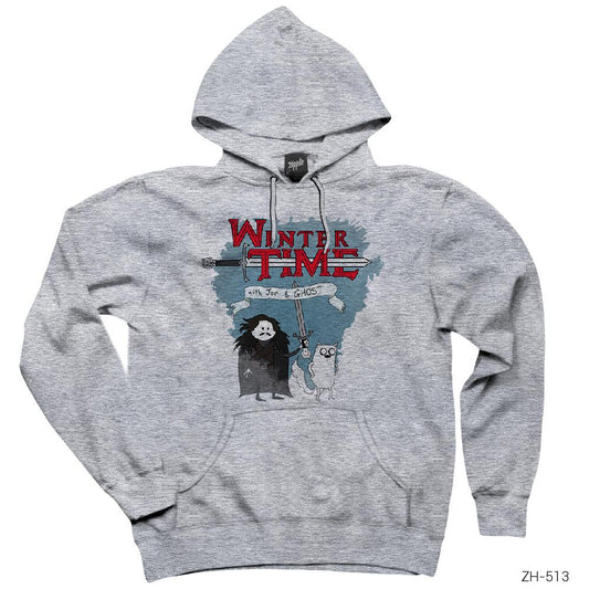 Game of Thrones Winter Time Gri Kapşonlu Sweatshirt Hoodie