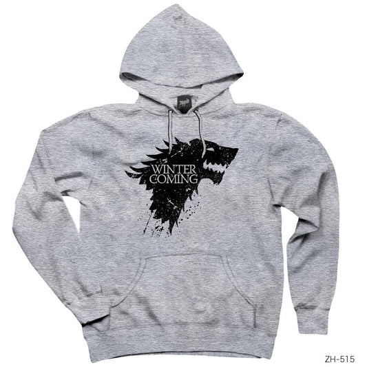 Game of Thrones Winter is Coming in Gri Kapşonlu Sweatshirt Hoodie