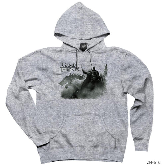 Game of Thrones Jon Snow Wolf Gri Kapşonlu Sweatshirt Hoodie