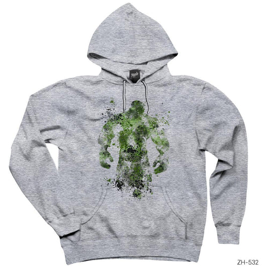Hulk Giant Artwork Gri Kapşonlu Sweatshirt Hoodie