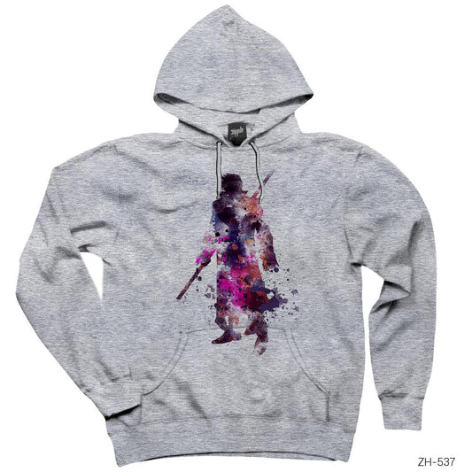 Gambit Artwork Gri Kapşonlu Sweatshirt Hoodie