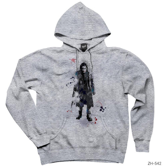 Joker Angry Artwork Gri Kapşonlu Sweatshirt Hoodie