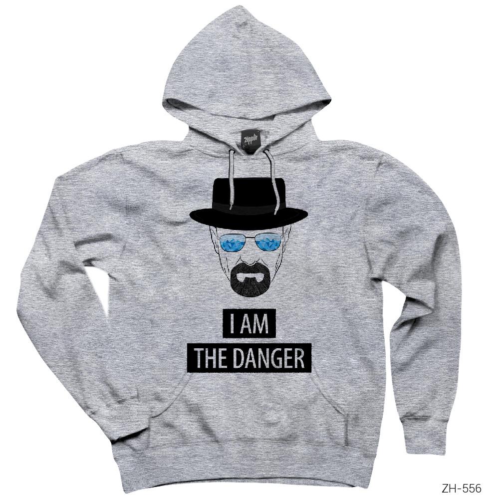 Breaking Bad I am Danger Gri Kapşonlu Sweatshirt Hoodie
