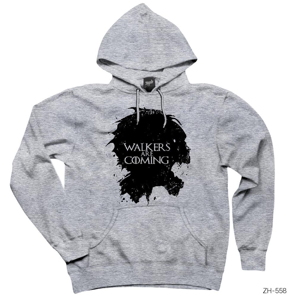 The Walking Dead Walkers are Coming Gri Kapşonlu Sweatshirt Hoodie
