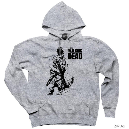 The Walking Dead Daryl Dixon Gri Kapşonlu Sweatshirt Hoodie