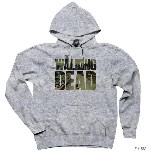 The Walking Dead Begining Gri Kapşonlu Sweatshirt Hoodie